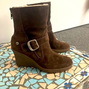 UGG suede wedge boots